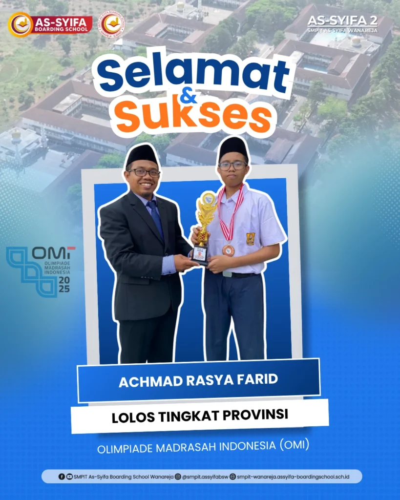 Santri SMPIT As-Syifa Boarding School Wanareja Raih Juara III Olimpiade Madrasah Indonesia (OMI) dan Lolos ke Tingkat Provinsi