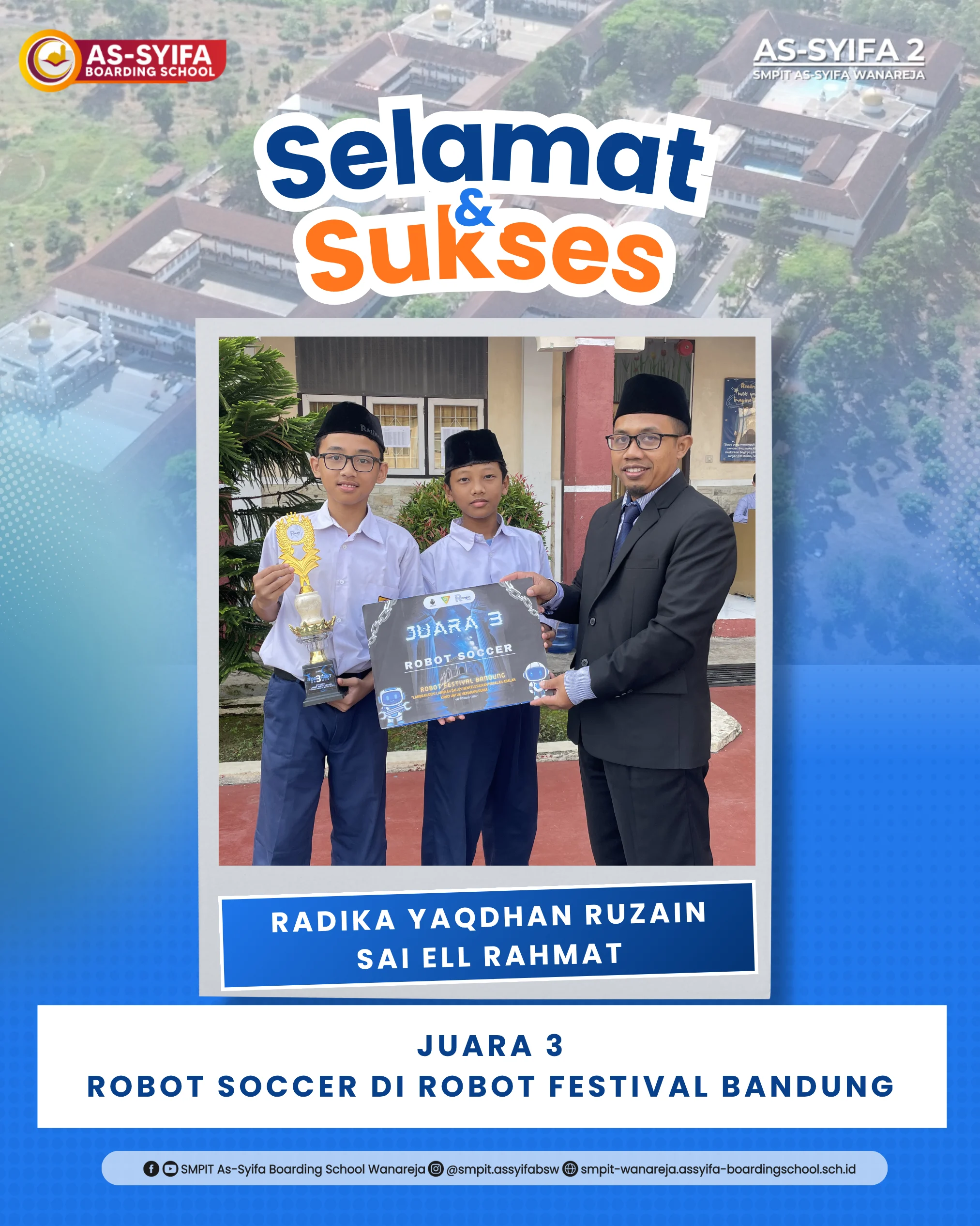 juara 3 robot soccer di ajang robot festival bandung