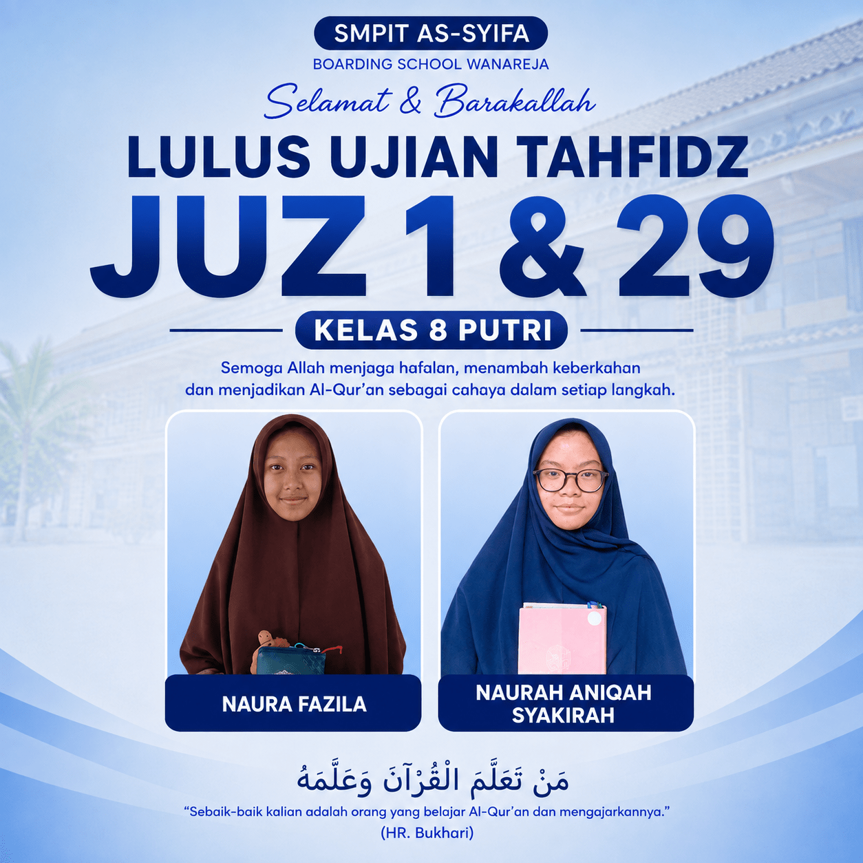 lulus ujuan hafalan juz 30 murid putri kelas 8 juz 1 29