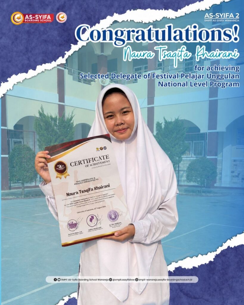smpit as syifa boarding school wanareja selected delegate of festival pelajar unggulan national level program